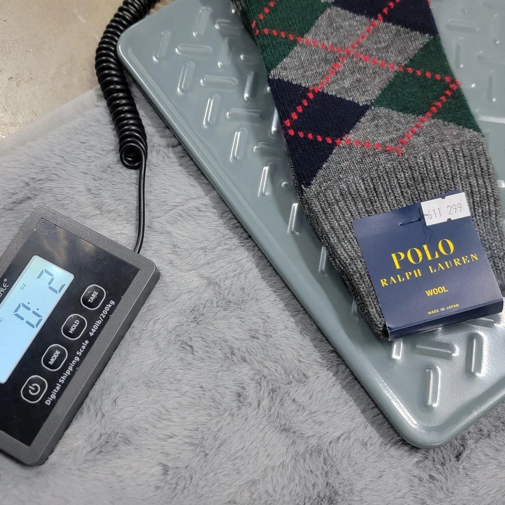 Polo Ralph Lauren Wool Socks Mens 10-13 Gray Argyle Dress Mid Calf‎ Japan